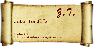 Zeke Teréz névjegykártya