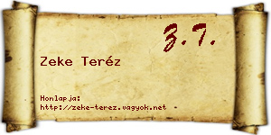 Zeke Teréz névjegykártya